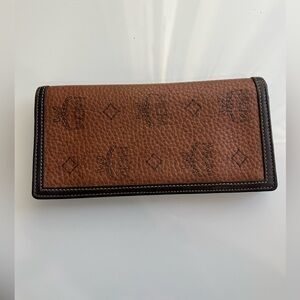 MCM LONG BROWN VISETOS BIFOLD WALLET